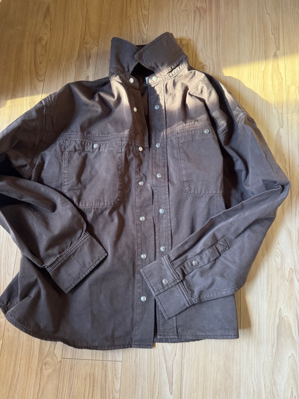 Men's Lightweight Shirt Jacket in Dark Brown
